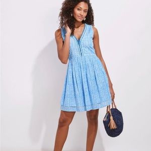 Vineyard Vines Chevron Fringe Pintuck Dress Size Small